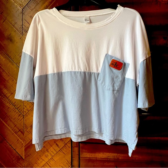 Boxy Color Block Crop Top - Picture 1 of 2